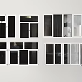 Modern window combination casement window door floor window plastic steel window glass partition door and window balcony door and window broken bridge aluminum window 3d model