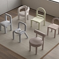 Modern Cream Children's Chair 3d model