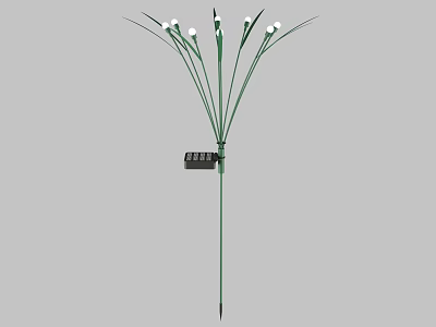 Solar Powered Outdoor Lights With Green Stem And Decorative White LED For Garden Lawn 3d model