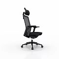 Ergonomic Black Office Chair With Mesh Backrest And Adjustable Headrest Swivel Base