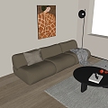 Modern Leather Three-Seat Sofa Leather Three-Seat Sofa 3d model