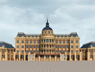 European Office Building Hotel 3d model