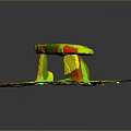 Megalithic Stone Outdoor Structure With Slab Roof And Pillar Supports On Grassy Ground