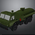 Green Tank Truck Featuring Large Storage Tank And Multiple Wheels Design