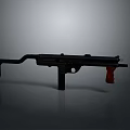 Black Submachine Gun With Red Magazine And Tactical Design 3D Rendered View 3d model