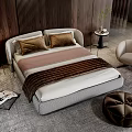 Modern Minotti double bed 3d model