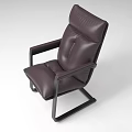 Modern Leather Office Chair with Black Metal Frame and Comfortable Cushioned Seat for Contemporary Workspace