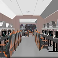 Modern Internet Cafe Interior With Row of Gaming Computers Comfortable Chairs and Bright Lighting