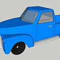 Blue Toy Pickup Truck Featuring Classic Design Black Wheels And Open Bed