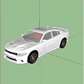 White Muscle Car With Black Grille Hood Scoop And Alloy Wheels