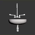 White Wall Mounted Bathroom Basin With Silver Faucet And Modern Design
