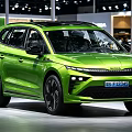 Skoda Green Electric SUV Showcased At Modern Motor Exhibition Hall