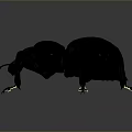 Black Metallic Beetle Sculpture With Detailed Legs Antenna And Reflective Surface