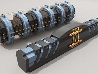 Hard surface machinery high-tech industrial parts 3d model