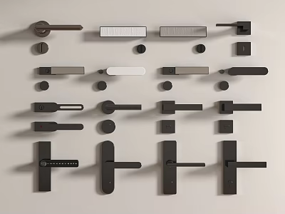 Modern minimalist door handle 3d model