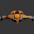 3D Fantasy Warrior Character With Orange Hair Red Blue Outfit And Golden Accents