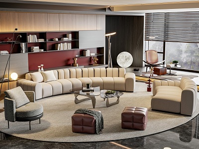 Modern sofa coffee table combination model