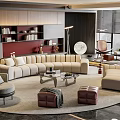 Modern sofa coffee table combination 3d model