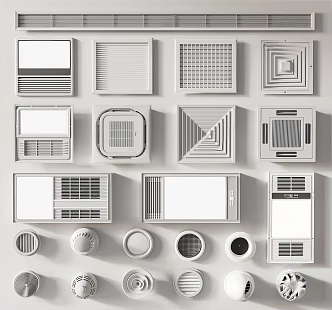 Modern Air Outlet Air Conditioning Outlet Yuba 3d model