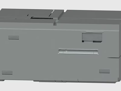 Mechanical Industrial Equipment Side View With Rectangular Panels And Vents 3d model