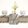 Modern reception desk front desk 3d model