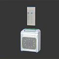 Modern punch card machine punch card 3d model