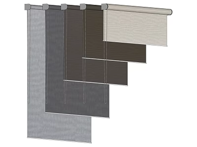 Modern Venetian Blinds In Various Neutral Tones Including Grey Dark Brown And Beige 3d model