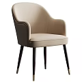 Beige Upholstered Accent Chair with Curved Armrests Black Wooden Legs Modern Design