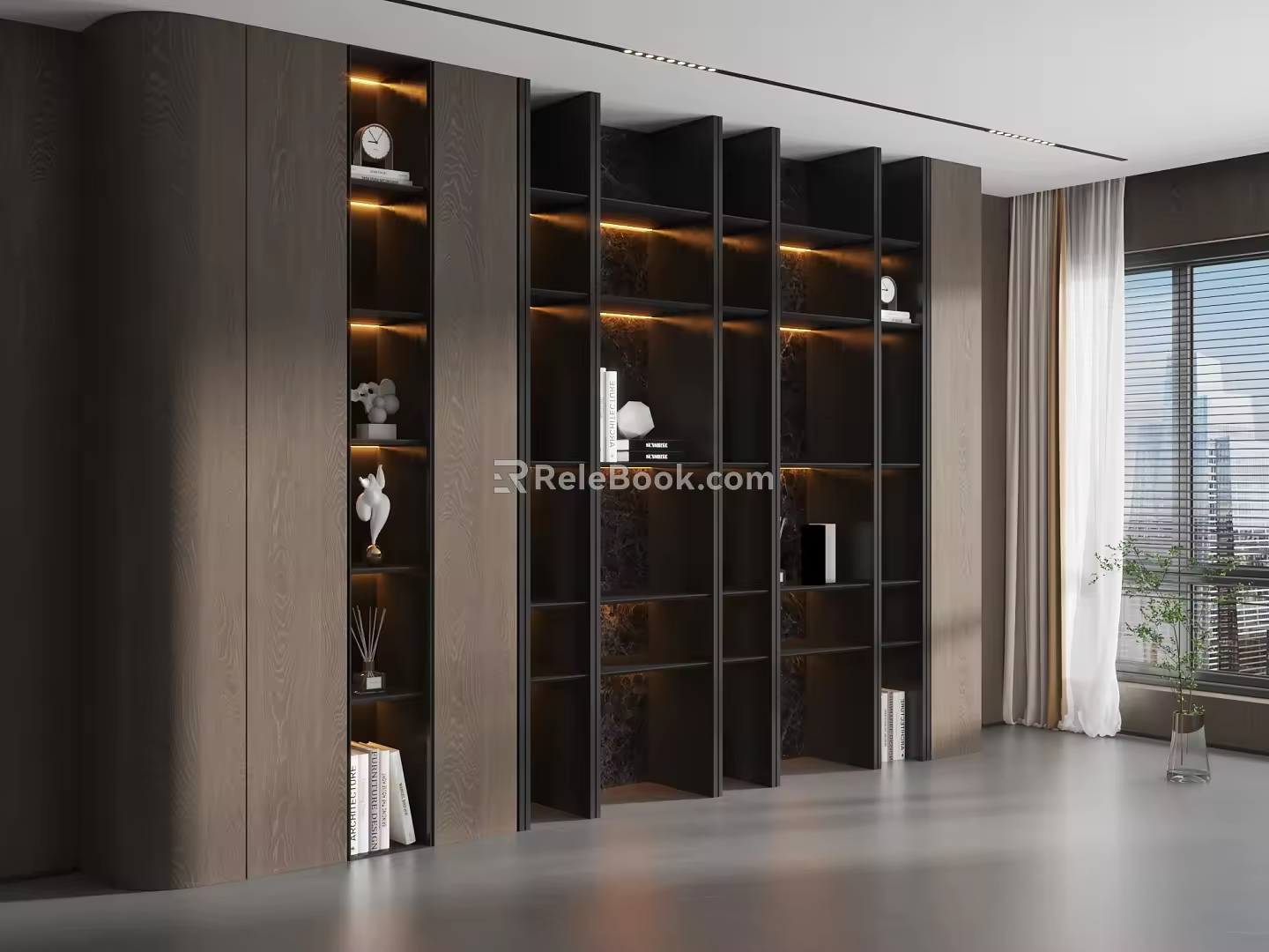 Bookshelf bookcase combination 3d model
