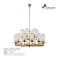 Elegant Modern Chandelier With Brass Frame And Glass Shades For Interior Decor