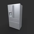 Elegant Silver Modern Refrigerator Freezer With Double Door Drawer Design