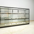 Modern Black Frame Glass Shelf Display Cabinet With Multiple Tiers For Retail Store