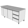 Stainless Steel Kitchen Tableware Set with Cabinets and Drawers for Commercial Kitchen Use