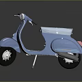 Vintage Blue Scooter Motorcycle With Round Dashboard And Glossy Body Design