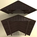 Wooden Slatted Triangle Grille Ceiling Design For Modern Interior Space 3d model