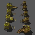 Traditional Thatched Huts With Rustic Wooden Frames And Unique Designs