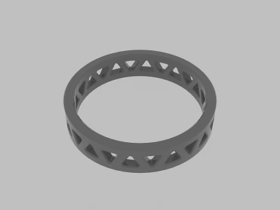 Grey Decorative Ring With Triangular Cutouts And Geometric Hollow Design 3d model