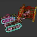 Green Tracked Military Vehicle With Red Fuel Cans And Vintage Design