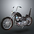 Vintage Style Motorcycle With Black Seat Chrome Details And Large Wheels