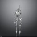 White Humanoid Robot With Mechanical Joints Antenna And Sensor Features