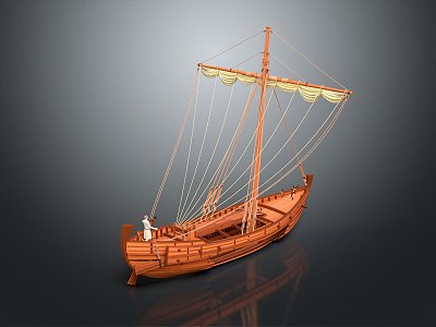 Modern Sailing Cartoon Sailing Small Sailing 3d model