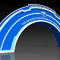 Modern Illuminated Blue Archway With New Pattern Promotes A New Era 3d model