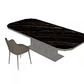 Modern Home Dining Table Set With Marble Top Wooden Legs And Light Brown Chairs