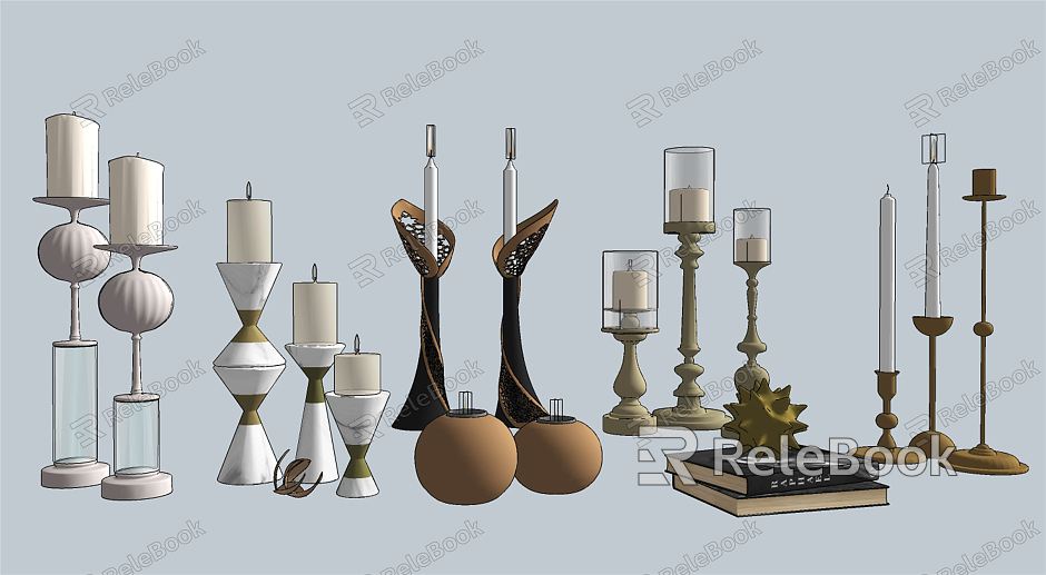 Modern Candle Lamp Candlestick Lamp Combination model