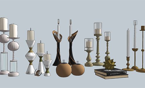 Modern Candle Lamp Candlestick Lamp Combination 3d model