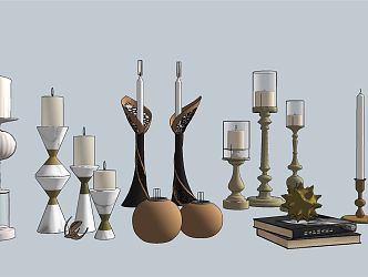 Modern Candle Lamp Candlestick Lamp Combination 3d model