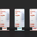 Three Standing Directional Signage With Logo And Information Display Design 3d model