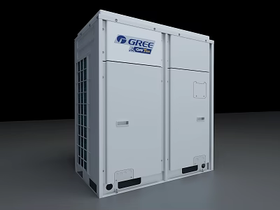 GREE Air Conditioner Fan White Outdoor Unit with Modern Design Features 3d model