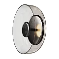 Modern Design Wall Lamps With Transparent Glass Shades And Metal Accents
