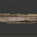 Wooden Stone Long Slab With Natural Textured Surface Displayed On Reflective Base